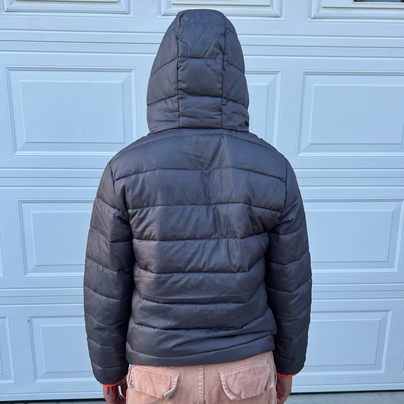 Puma Zip Up Hooded Jacket Orange and Gray Kids Medium (10-12) - Picture 2 of 10